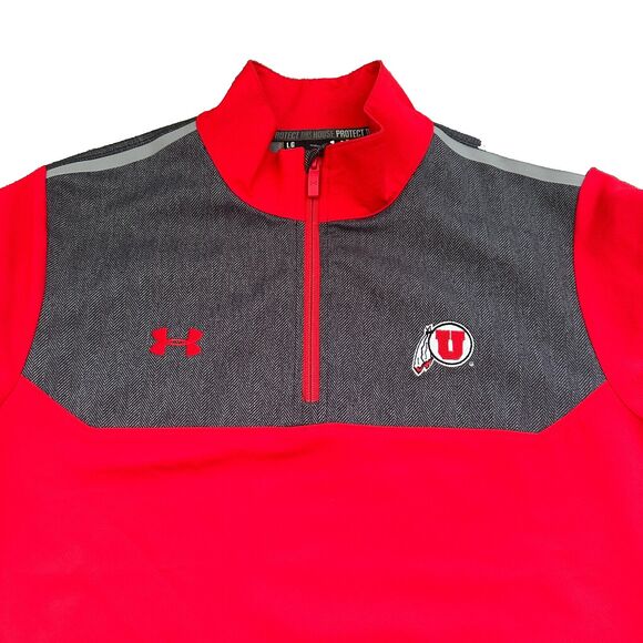 Under Armour Mens Shirt L Utah Utes Tech Loose 1/4 Zip Pullover Short Sleeve - Picture 1 of 11